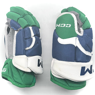 CCM HG12 - Gant NHL Pro Stock d'occasion - Stefan Noesen (bleu/vert/blanc)